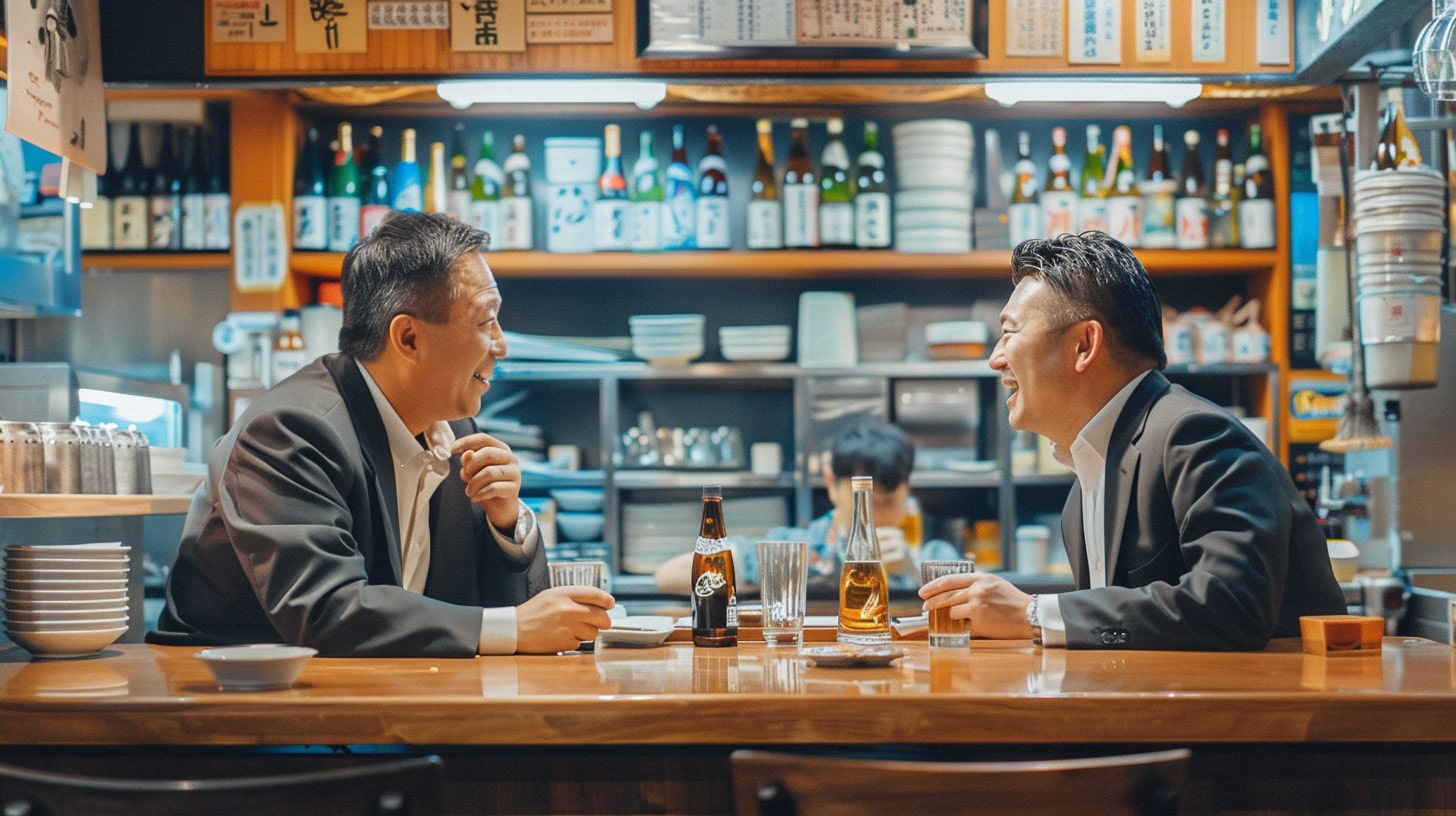 会話を楽しむ居酒屋客