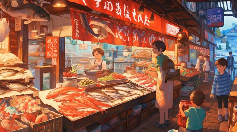 魚屋の店頭