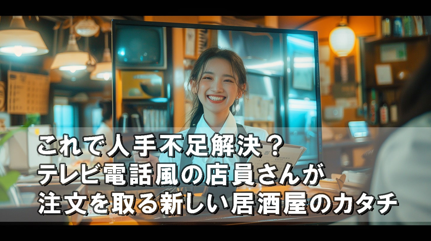 これで人手不足解決？ テレビ電話風の店員さんが注文を取る新しい居酒屋のカタチバナー