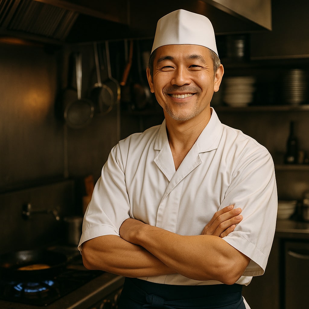 自信にあふれる料理人